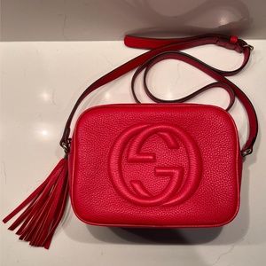 Gucci Soho Small Leather Disco Bag- RED
